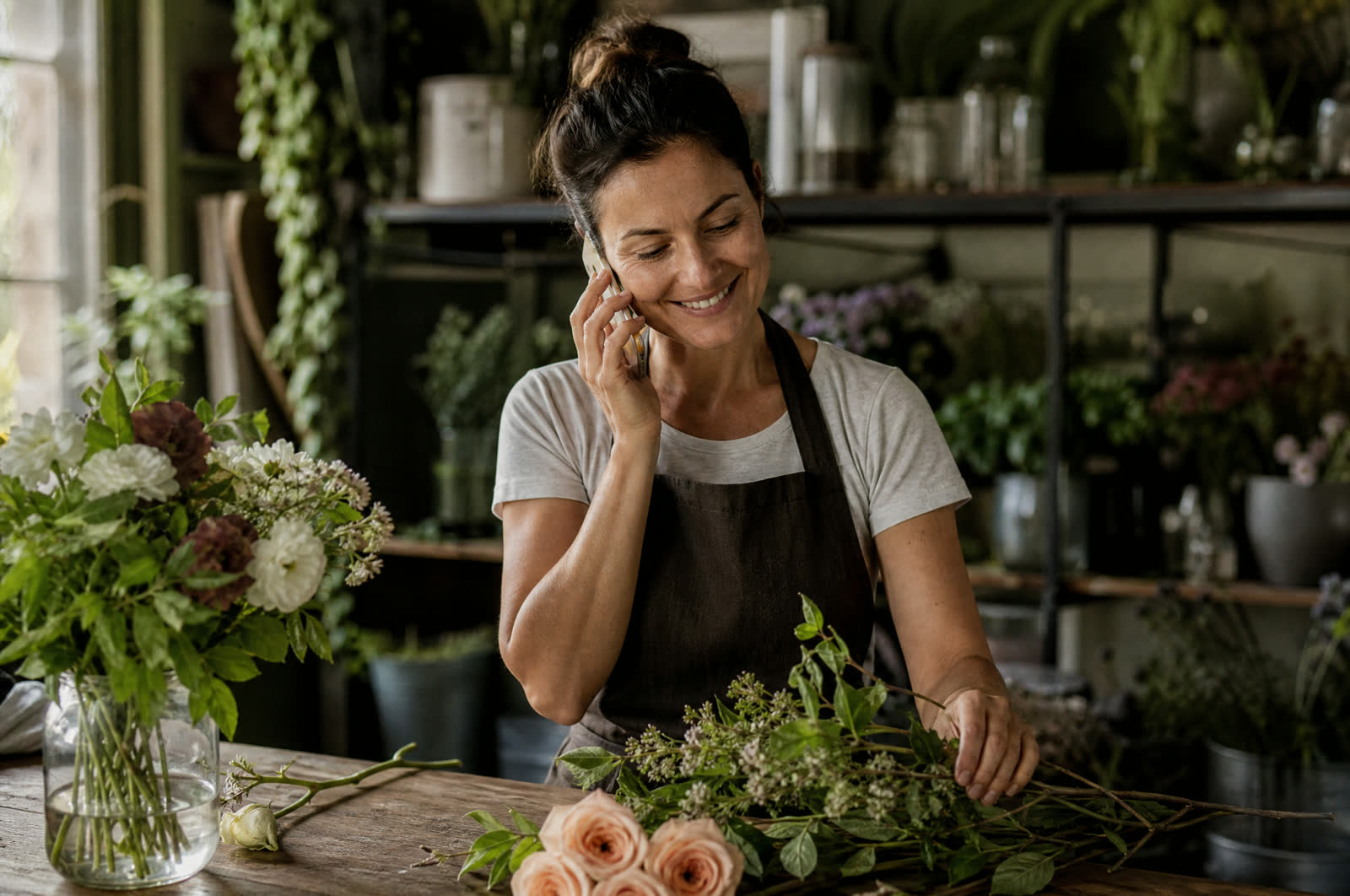 Business owner taking the call